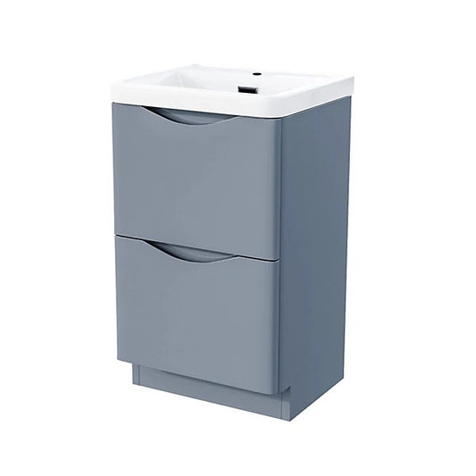 DWELTA 500 Floorstanding Matt Grey  Ceramic Basin | 500w x 850h x 430d