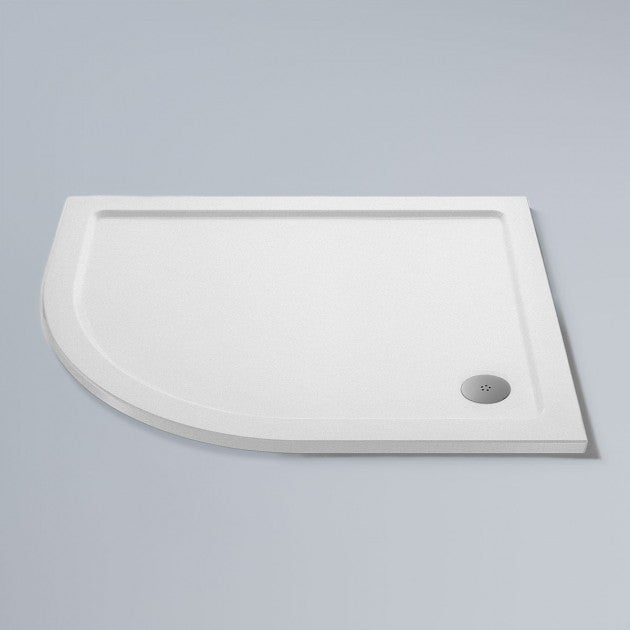 Slip-Resistant Offset Quad Shower Tray LH - Gloss White
