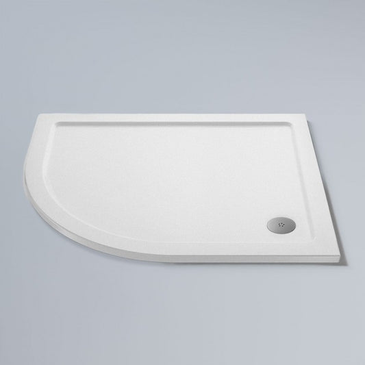 Slip-Resistant Offset Quad Shower Tray LH - Gloss White