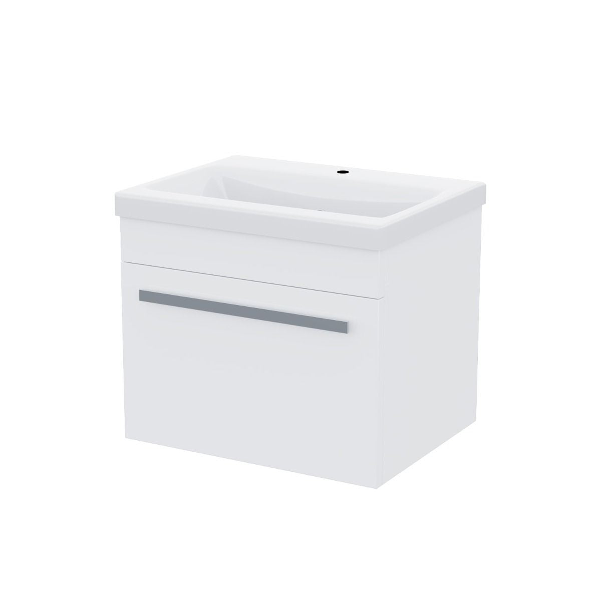 DEVON 500 Wall Hung Single Drawer White - 510w x 440h x 395d