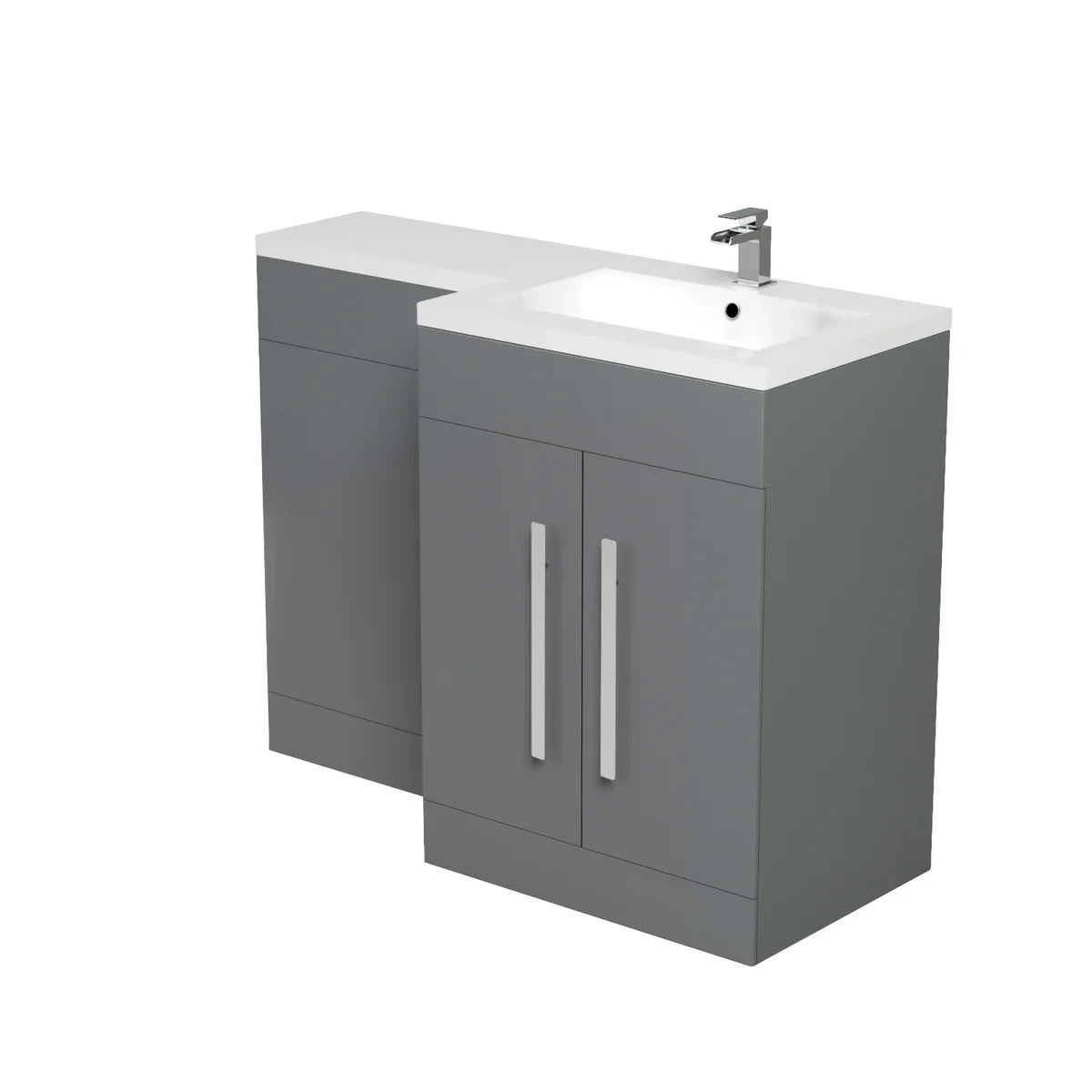 CAPRI 1100 Right Anthracite Bathroom Resin Basin - 1100w x 820h x 450d