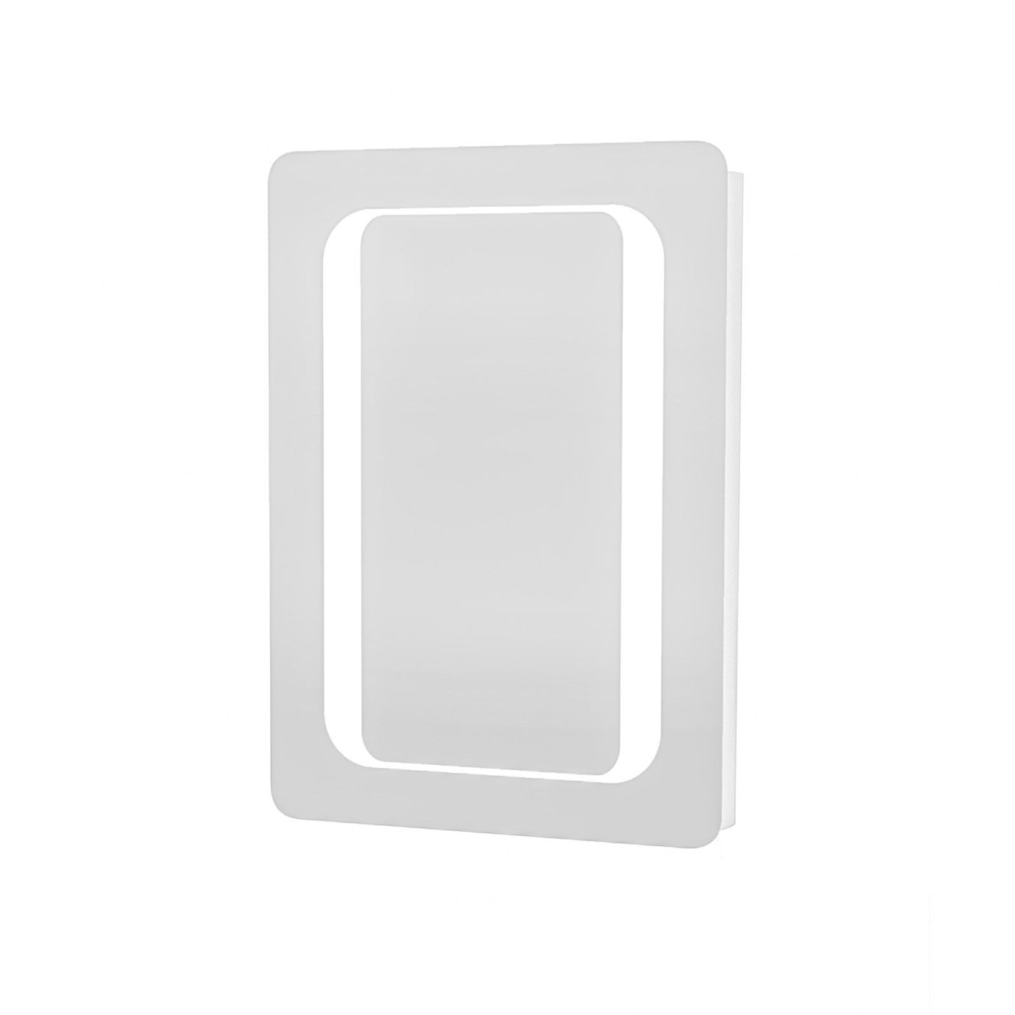 LED Round Corner Mirror 500x700mm Battery Powered | 6000K Light