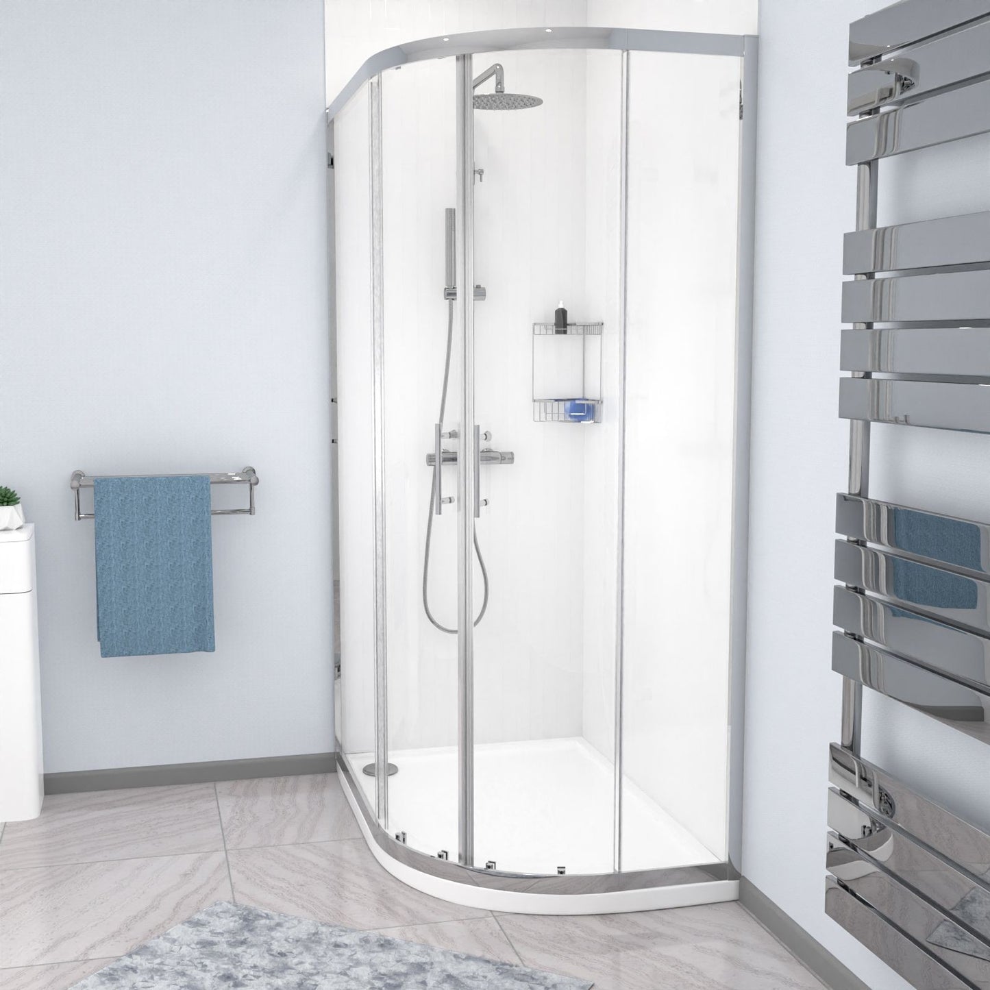 MARINA 6 Quadrant Quadrant Corner Shower 6mm Clear Glass Chrome