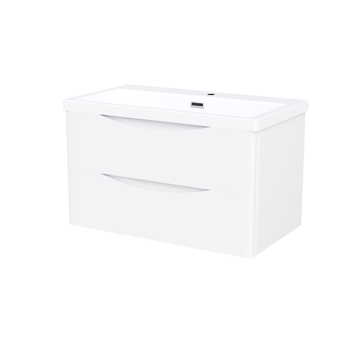 DWELTA 800 Wall Hung White Resin Basin - 800w x 500h x 450d