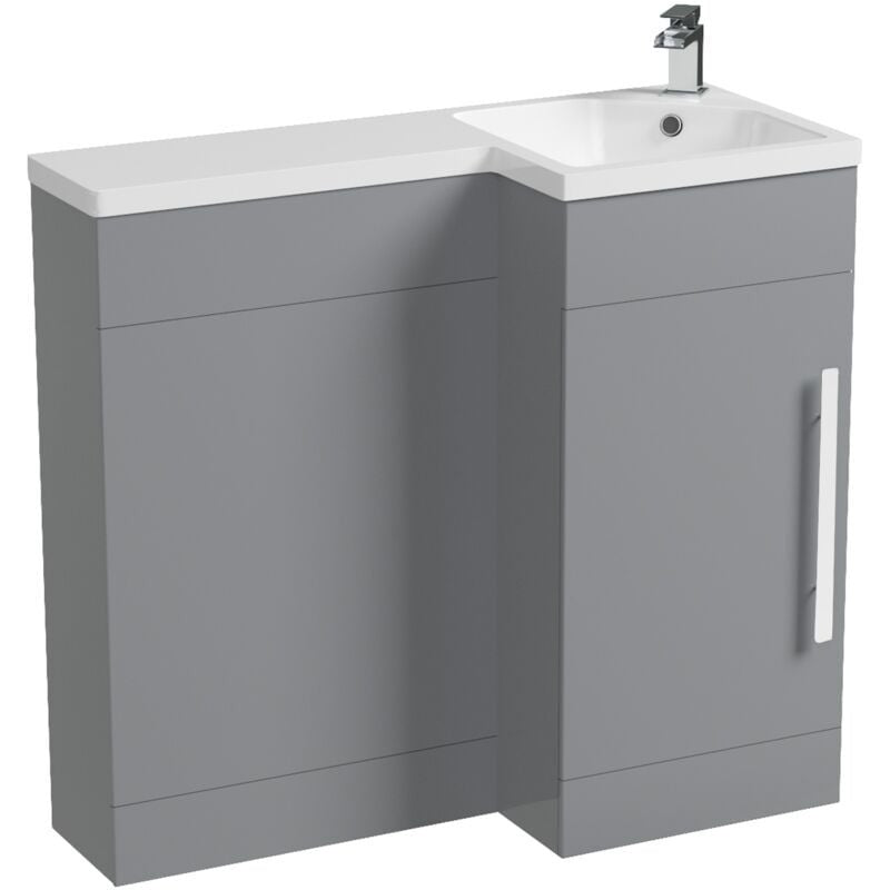 HARRIS 900 Right Matt Grey Bathroom Resin Basin - 900w x 840h x 380d