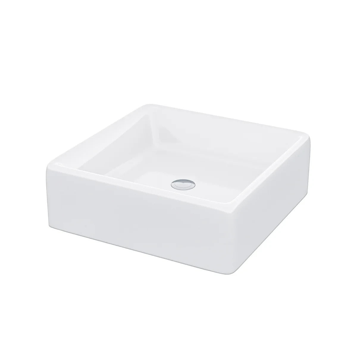 Square Countertop Basin White 380w x 135h x 380d - Waste Not Included