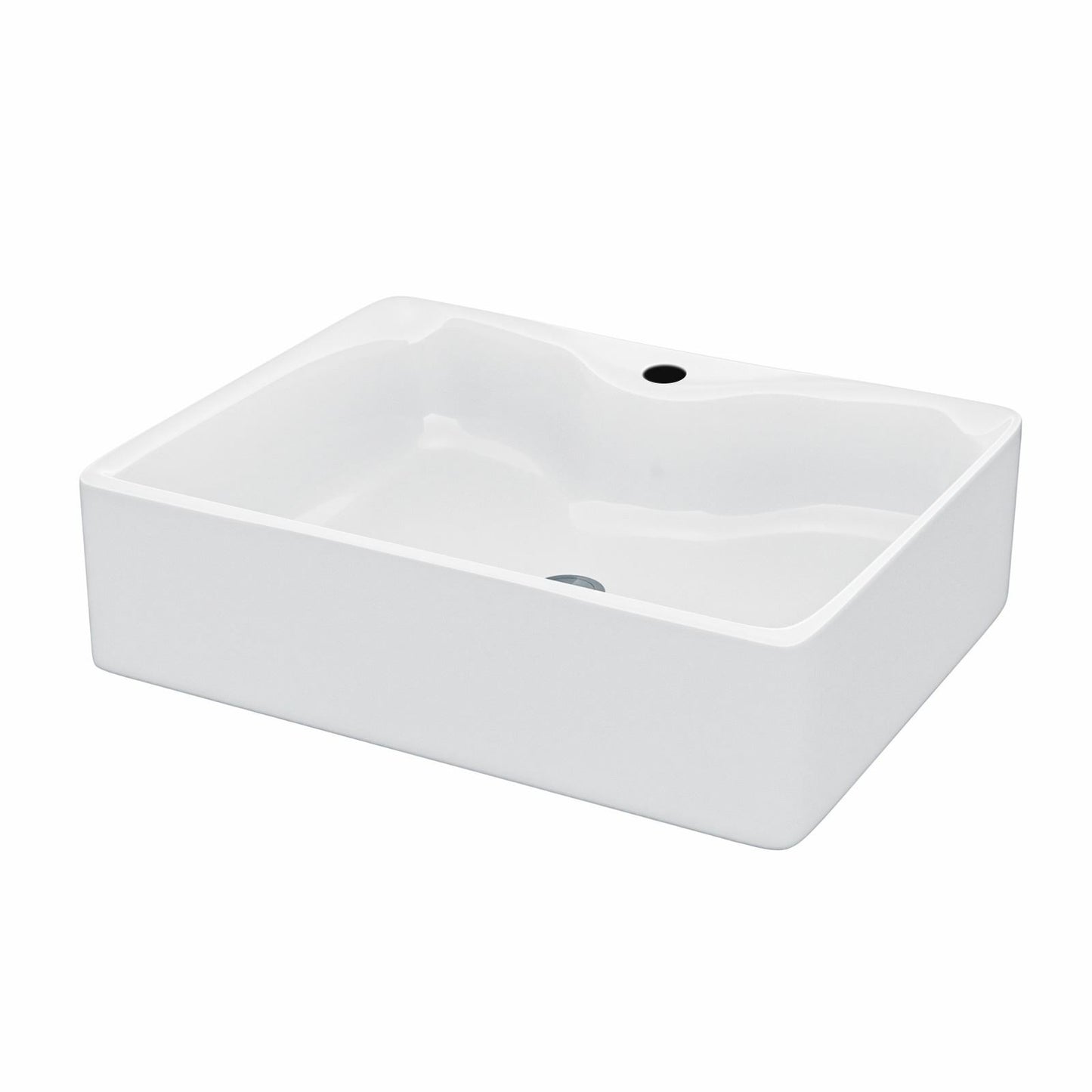 Modern Countertop Basin 370x135x480mm – Rectangular Ceramic Sink White