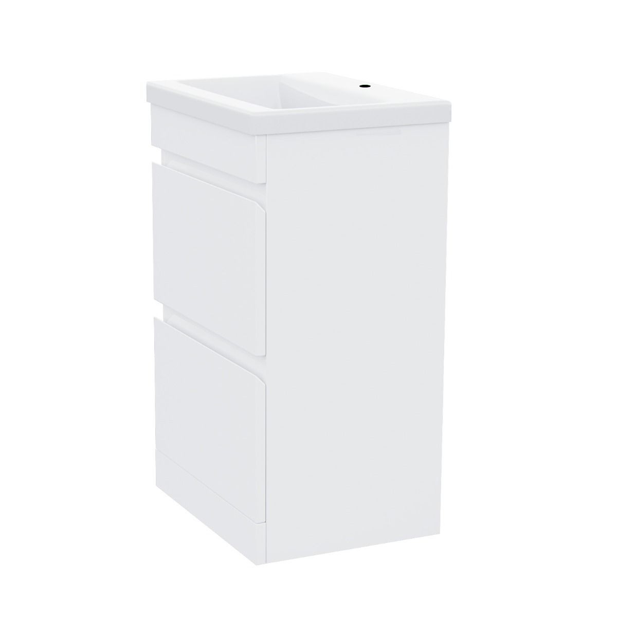 PVC Vanity 500 Floorstanding Twin Drawer Vanity Ceramic Basin 610w x 840h x 395d