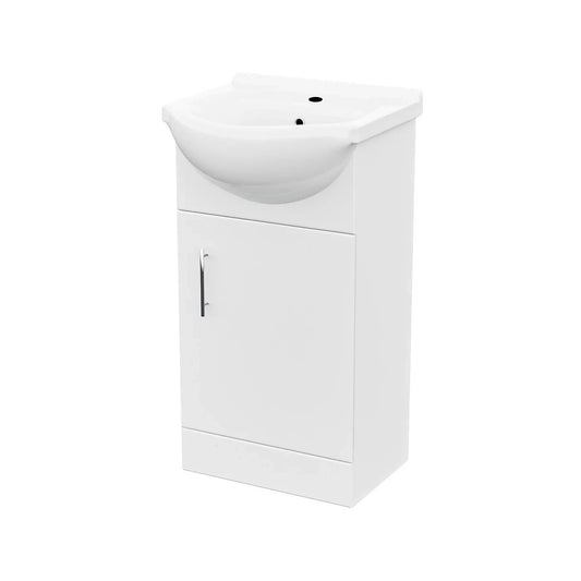 CHELSEA 450 White Ceramic Basin - 450w x 836h x 440d