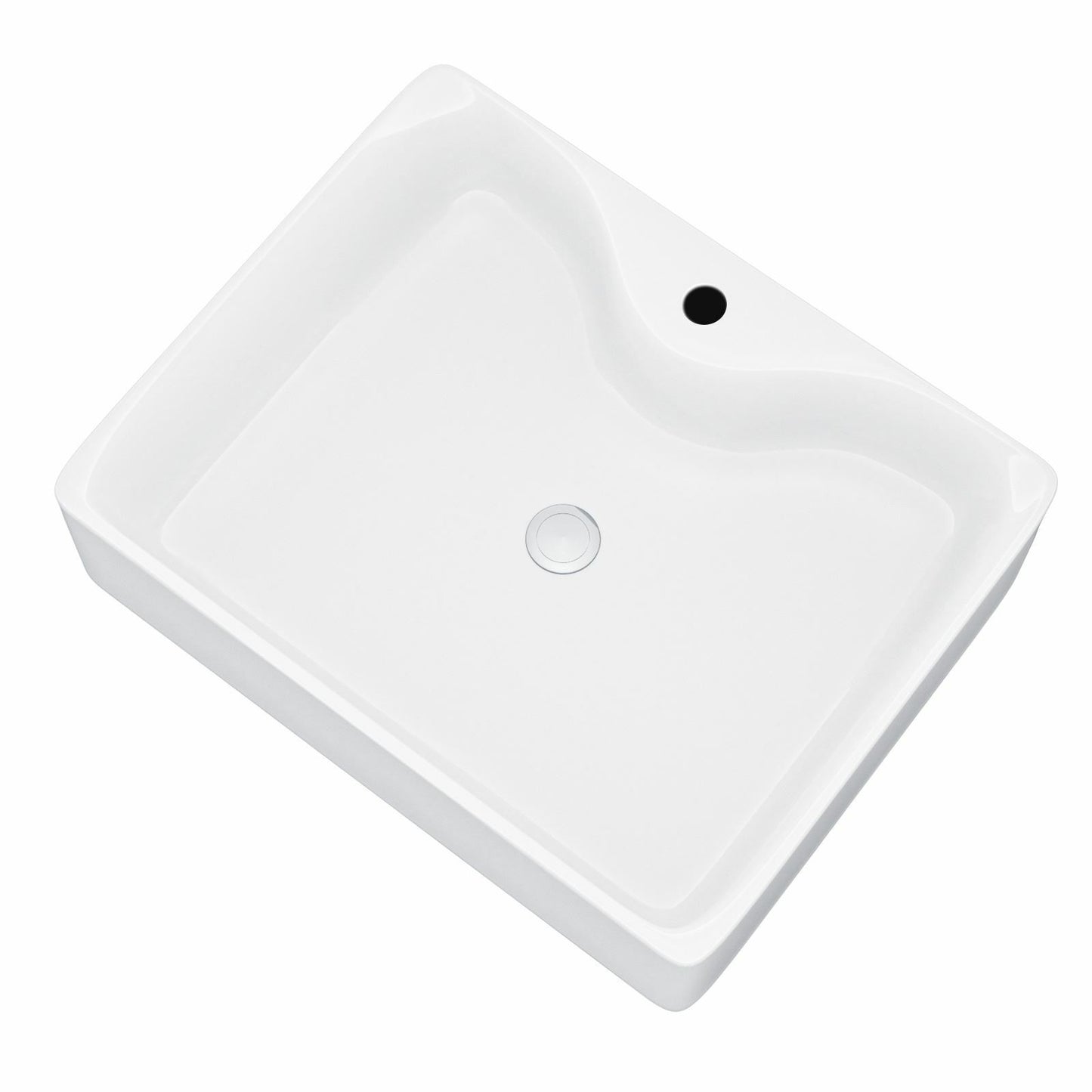 Modern Countertop Basin 370x135x480mm – Rectangular Ceramic Sink White