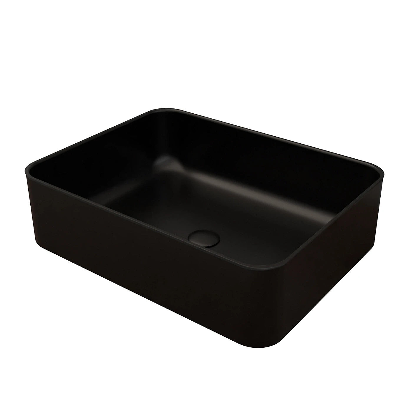 Countertop Basin Matt Black 375w x 135h x 490d - Waste Not Included