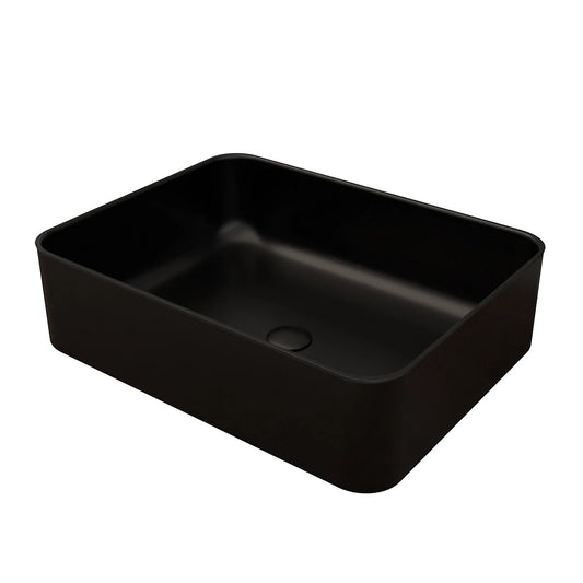 Countertop Basin Matt Black 375w x 135h x 490d - Waste Not Included