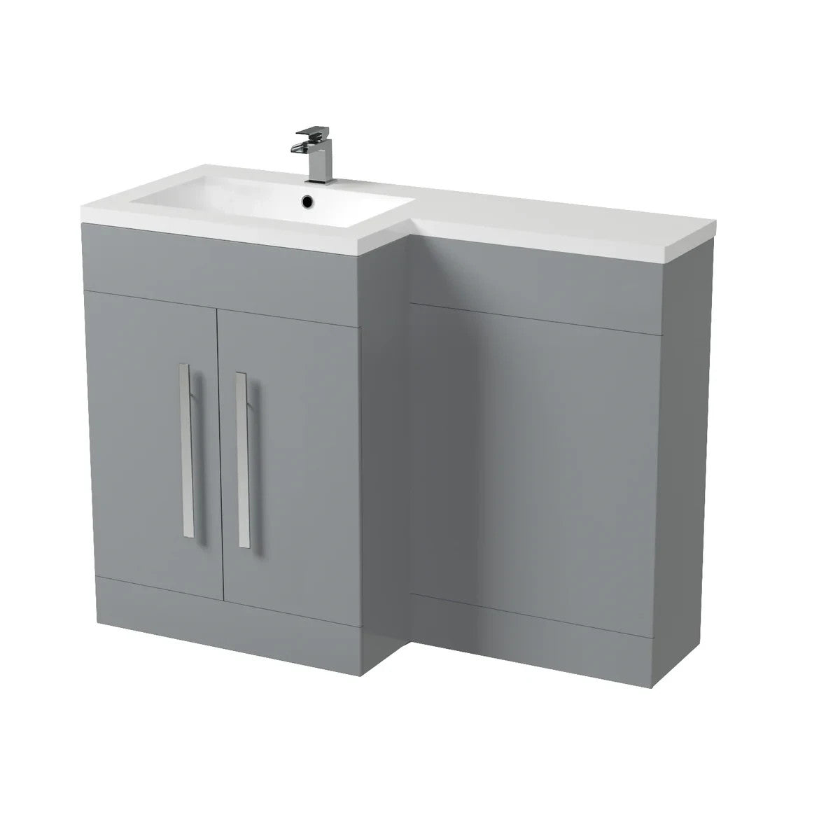 CAPRI 1100 Left Matt Grey Bathroom Resin Basin - 1100w x 820h x 450d