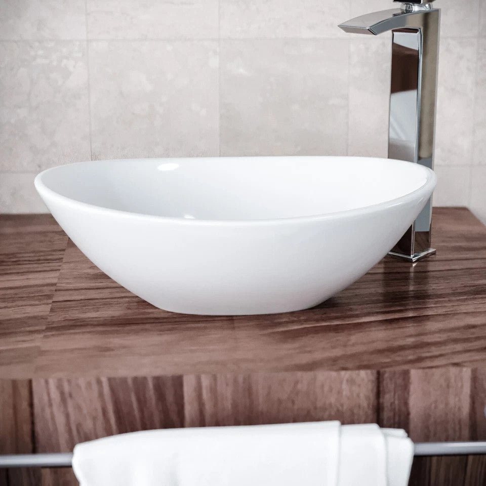 Countertop Basin White 330w x 135h x 410d - Waste Not Included