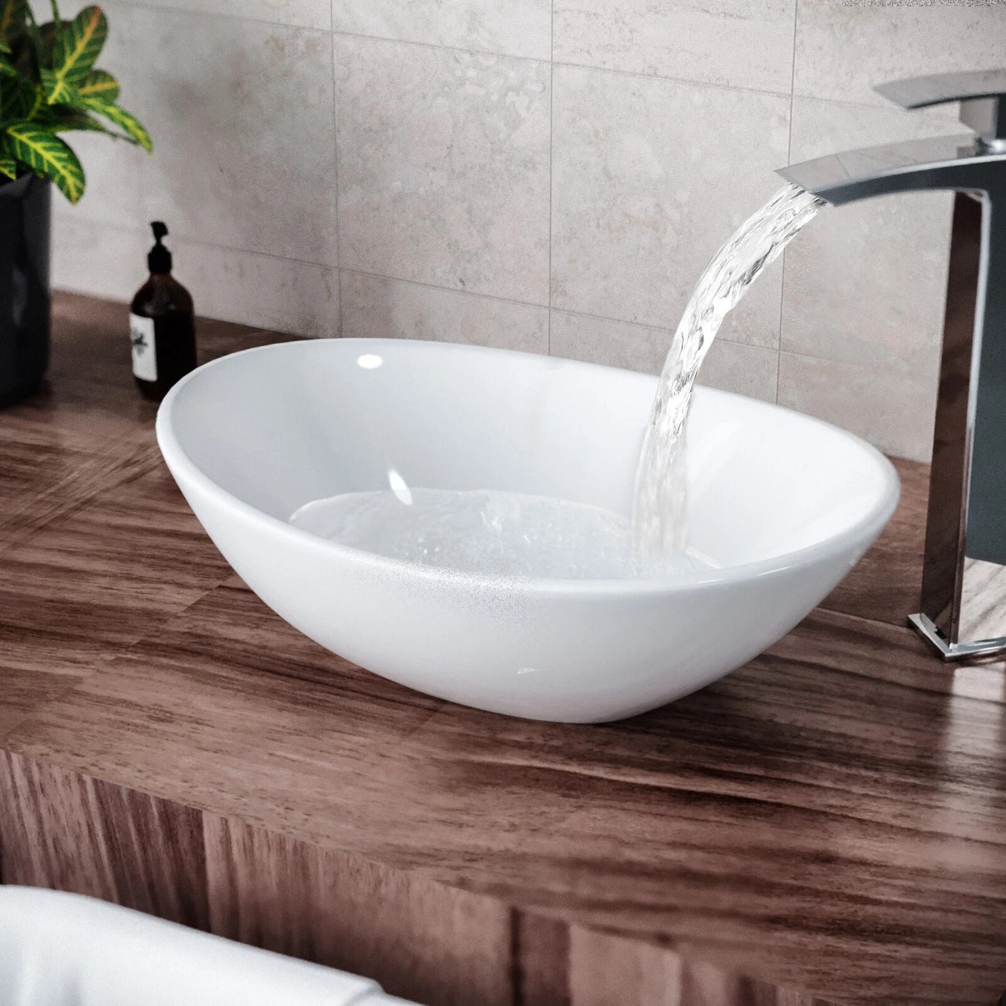 Countertop Basin White 330w x 135h x 410d - Waste Not Included