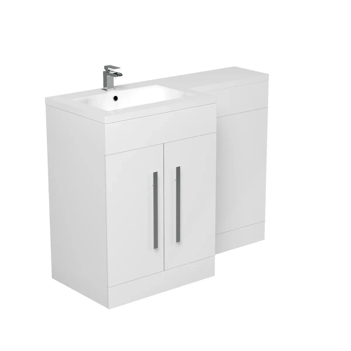 CAPRI 1100 Left White Bathroom Resin Basin - 1100w x 820h x 450d