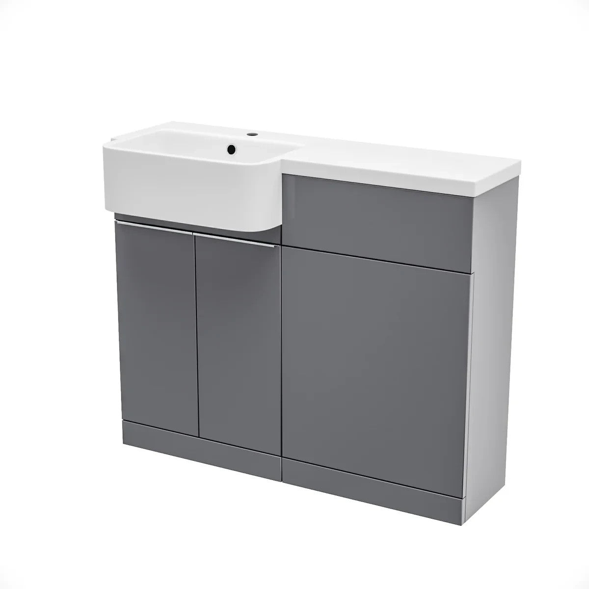 PRELIM 1000 Left Freestanding Anthracite Resin Basin - 996w x 845h x 380d