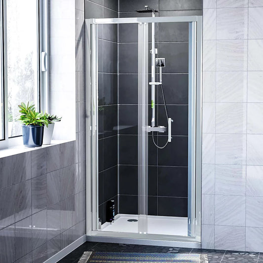 MARINA 6 Bi-fold Door Screen Panel 6mm Clear Glass Chrome