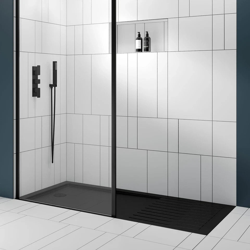 Walk In Shower Tray Rectangle Slimline -  Slate Grey