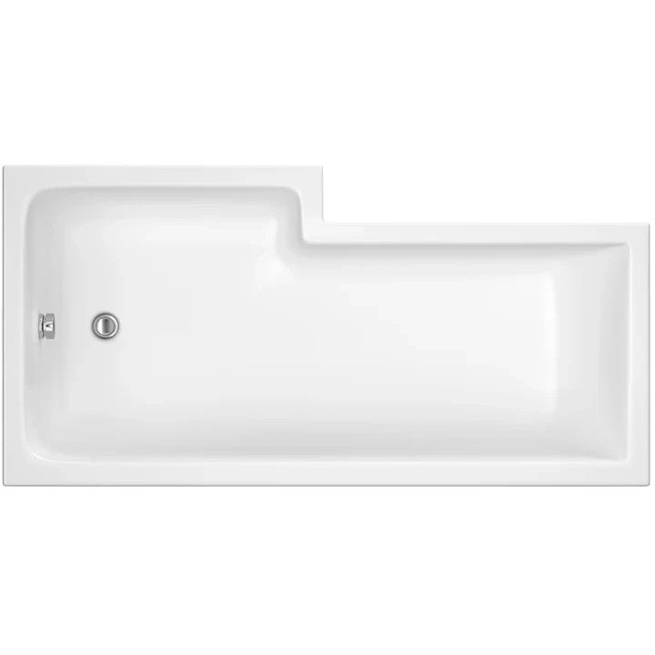 L Shape Acrylic Bath - Right Hand With Pre-Drilled Hole & Bath Legs 850w x 1700d