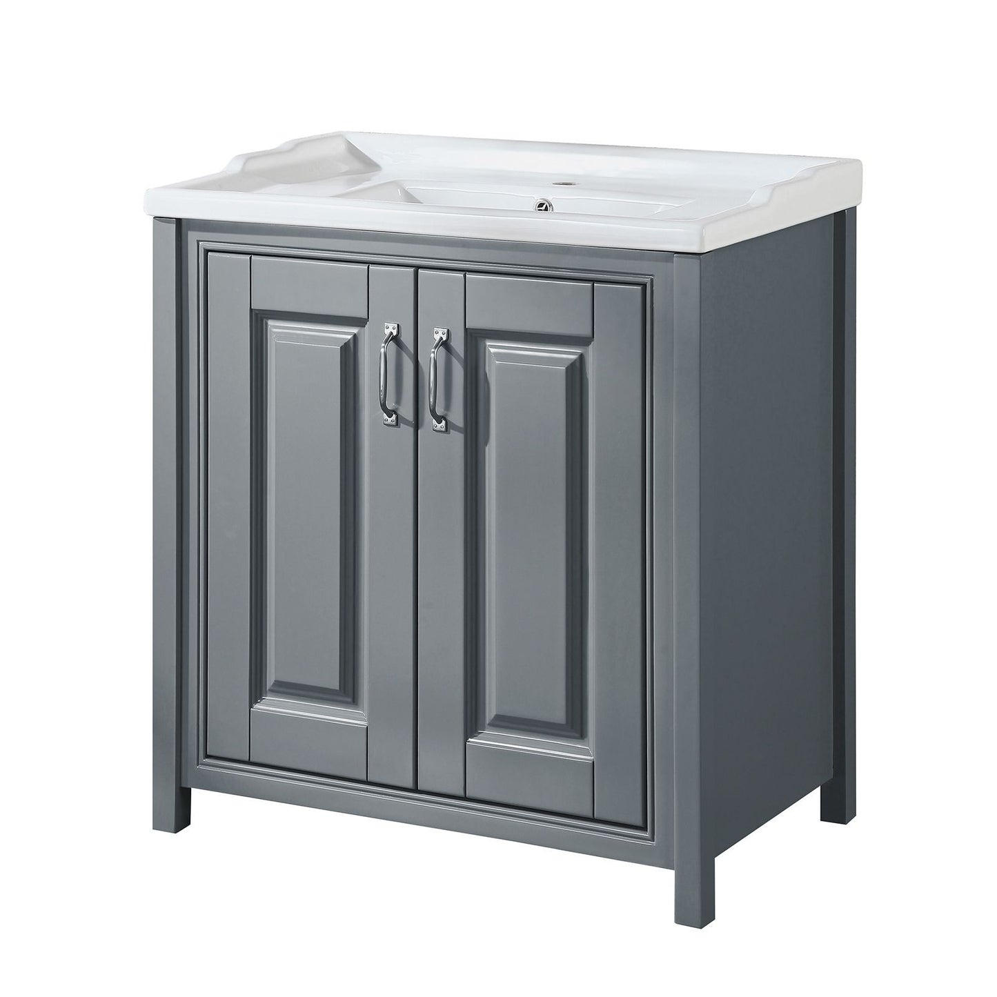 CAMBERLY 800 Freestanding Ceramic Vanity Basin Matt Grey - 810w x 815h x 465d