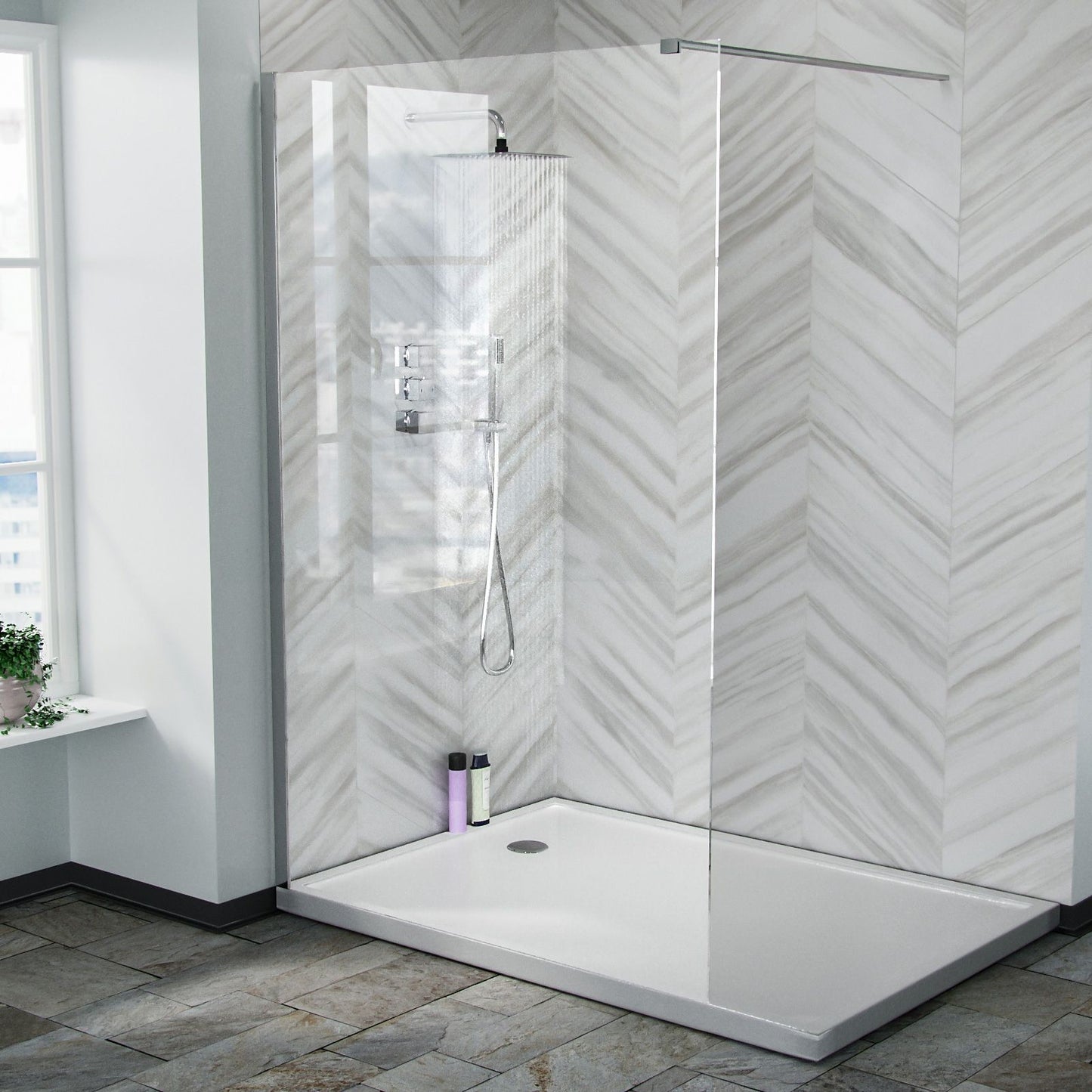 MARINA 8 Wet Room 8mm Clear Glass Chrome