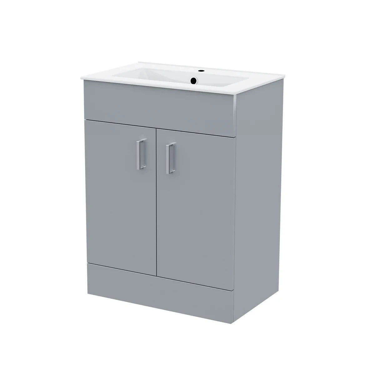 DEVON 600 Floorstanding Doors Matt Grey Ceramic Basin - 610w x 835h x 395d