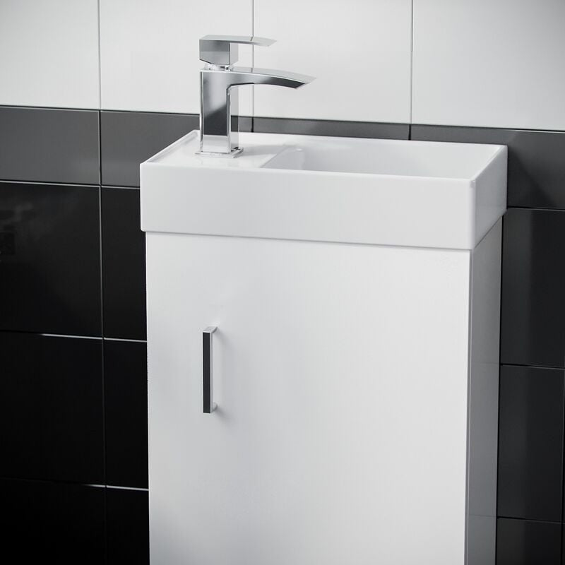 DEVON 400 Wall Hung Ceramic Vanity Basin White - 400w x 450h x 220d