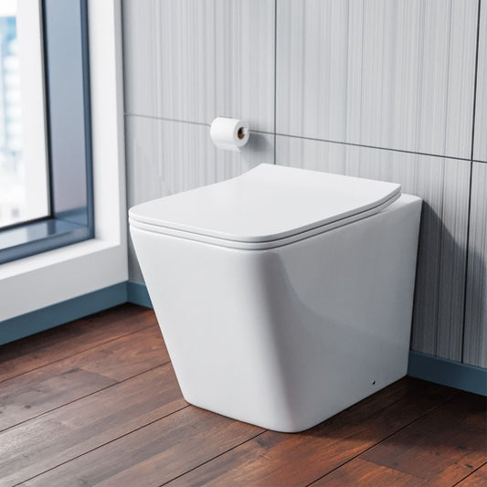 Cove Rimless Back to Wall Pan & Soft Close Seat 360w x 410h x 600d - White