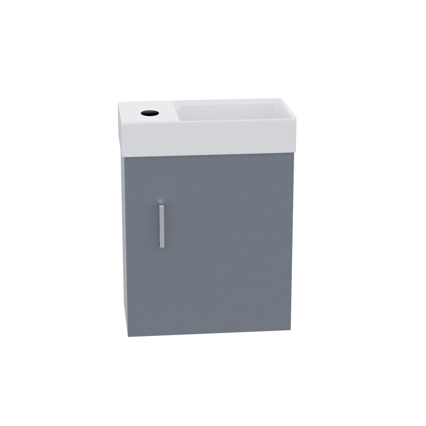 DEVON 400 Wall Hung Ceramic Vanity Basin Anthracite - 400w x 450h x 220d