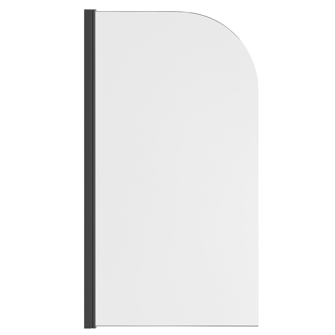 Radius Edge Bath Screen Matt Black 5mm Thick - Adjustment 790-805 - 800 x 1400mm