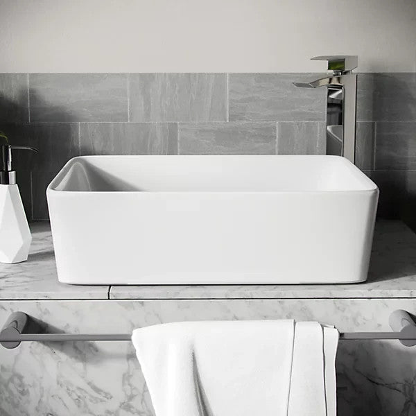 Countertop Basin White 380w x 135h x 480d - Waste Not Included