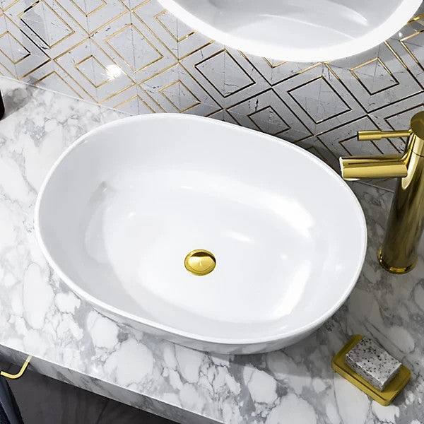 Countertop Basin White 480w x 135h x 350d - Waste Not Included