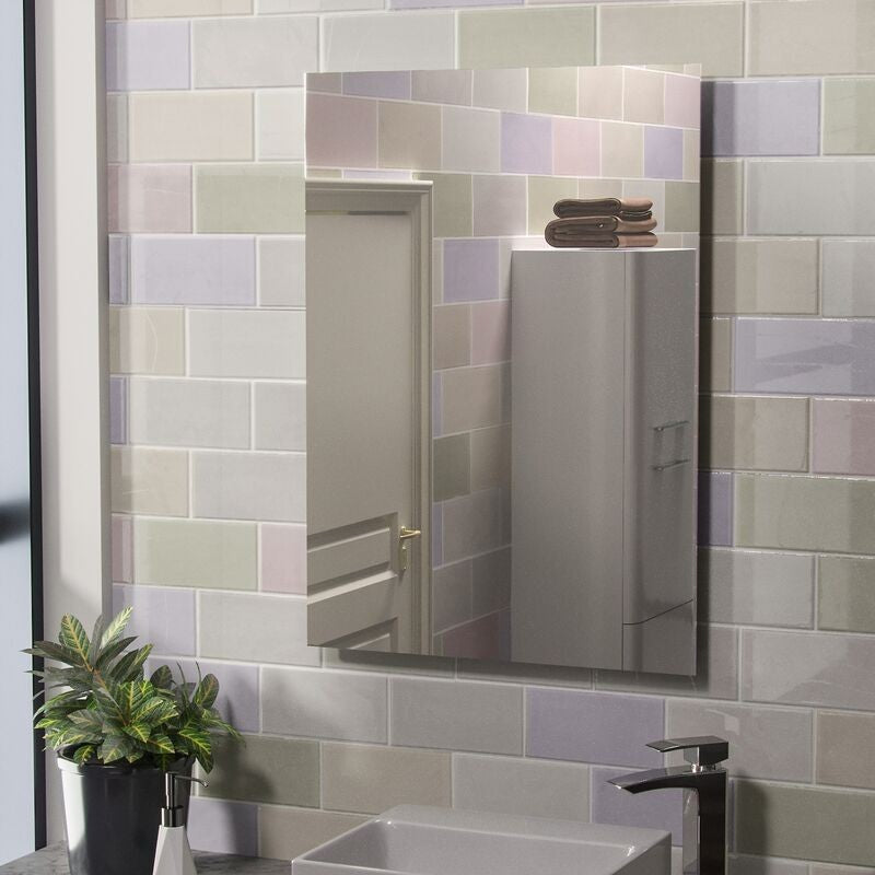 LED Rectangle Bathroom Mirror 500x700mm Battery Powered 6000K