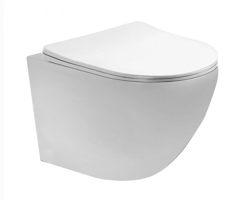 Delta Rimless Back to Wall Pan & Soft Close Seat - 350w x 400h x 560d