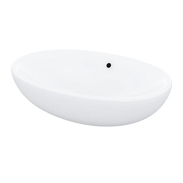 Oval Countertop Basin White 600w x 180h x 390d - Waste Not Included