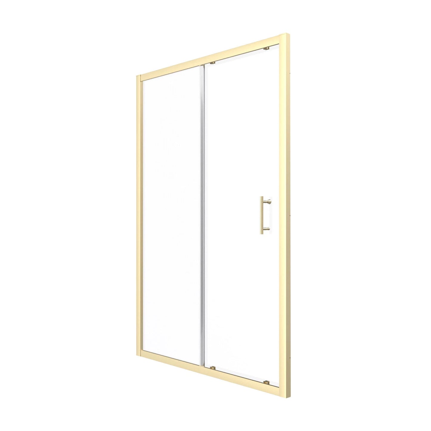 MARINA 6 Shower Slider Door 6mm Clear Glass Brushed Brass