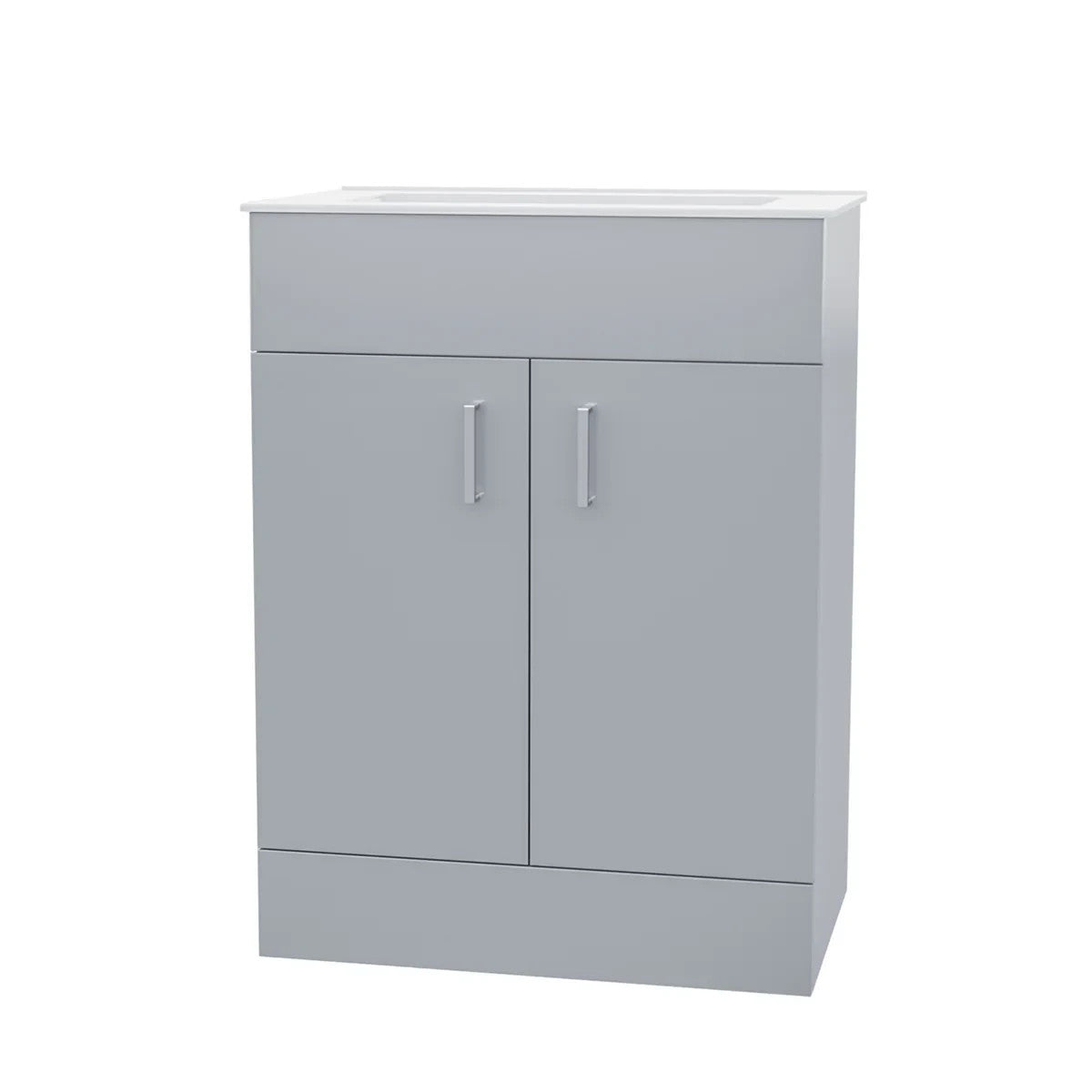 DEVON 600 Floorstanding Doors Matt Grey Ceramic Basin - 610w x 835h x 395d