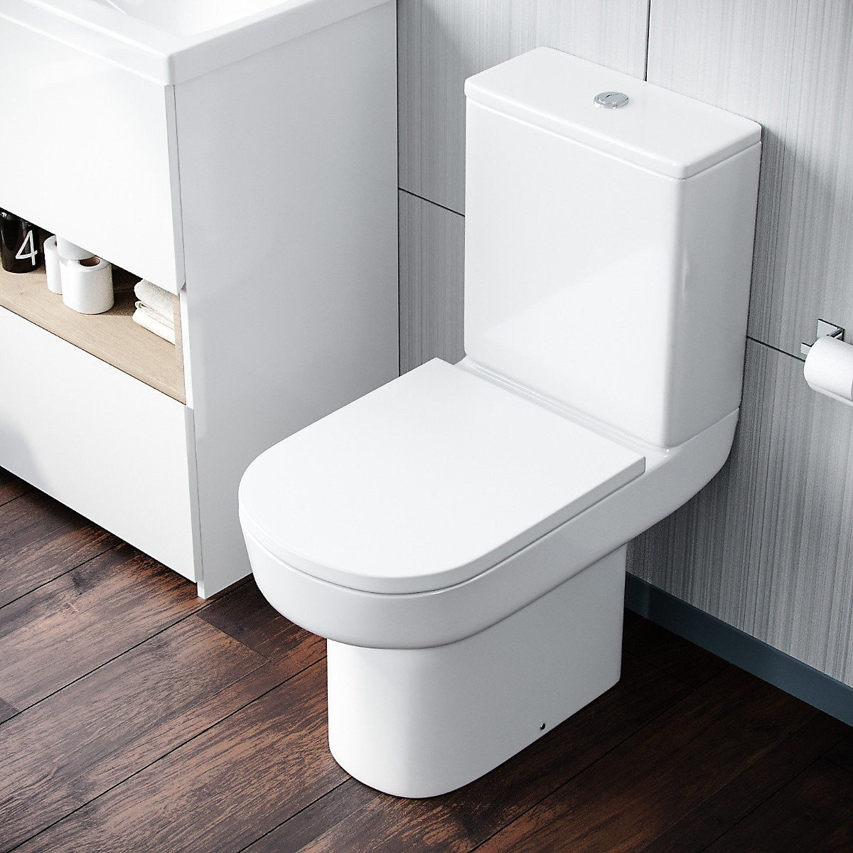Grand Rimless Close Coupled Toilet & Soft Close Seat 370w x 400h x 615d