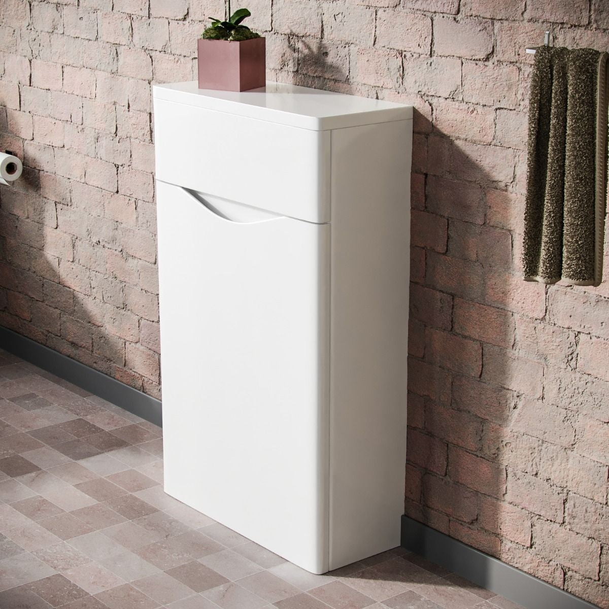 PVC Vanity Waterproof Back to Wall WC Unit White - 500w x 200h x 800d