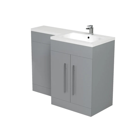 CAPRI 1100 Right Matt Grey Bathroom Resin Basin - 1100w x 820h x 450d
