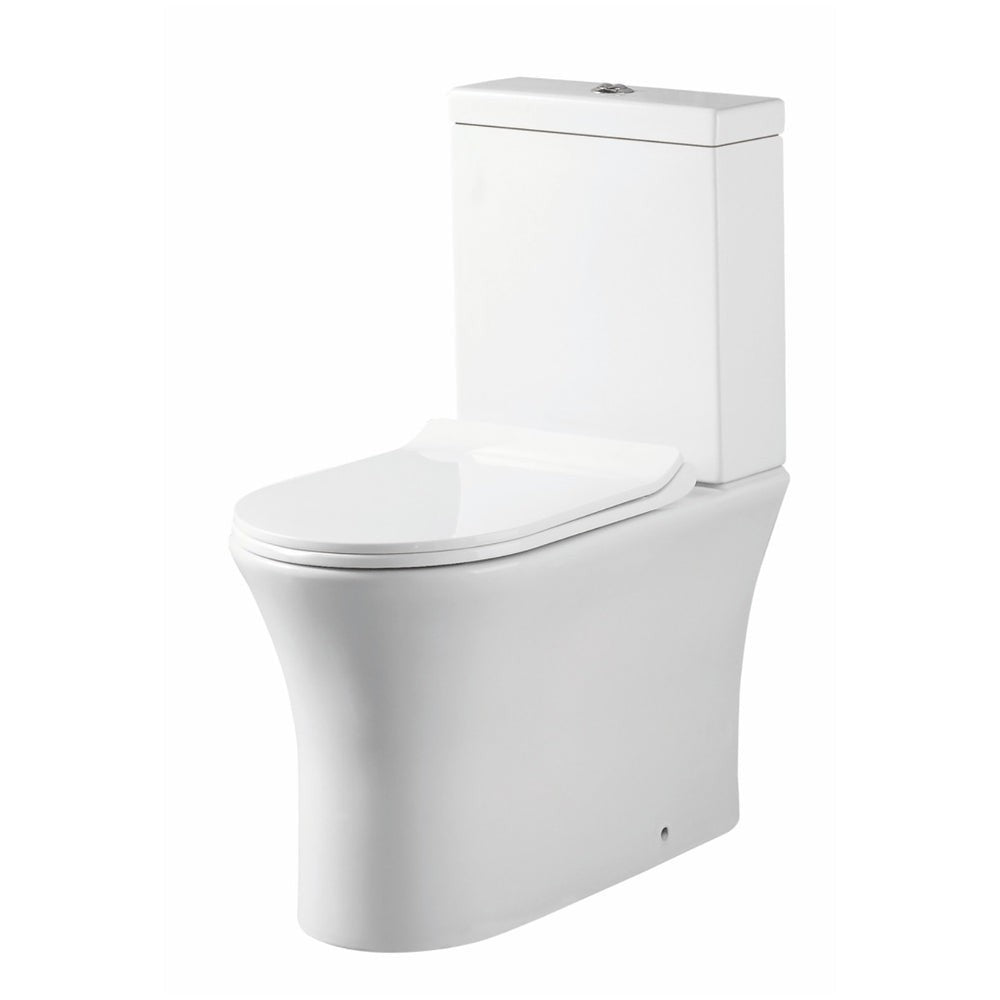 Haven Rimless Comfort height Close Coupled Toilet & Soft Close Seat - 370w x460h x 665d