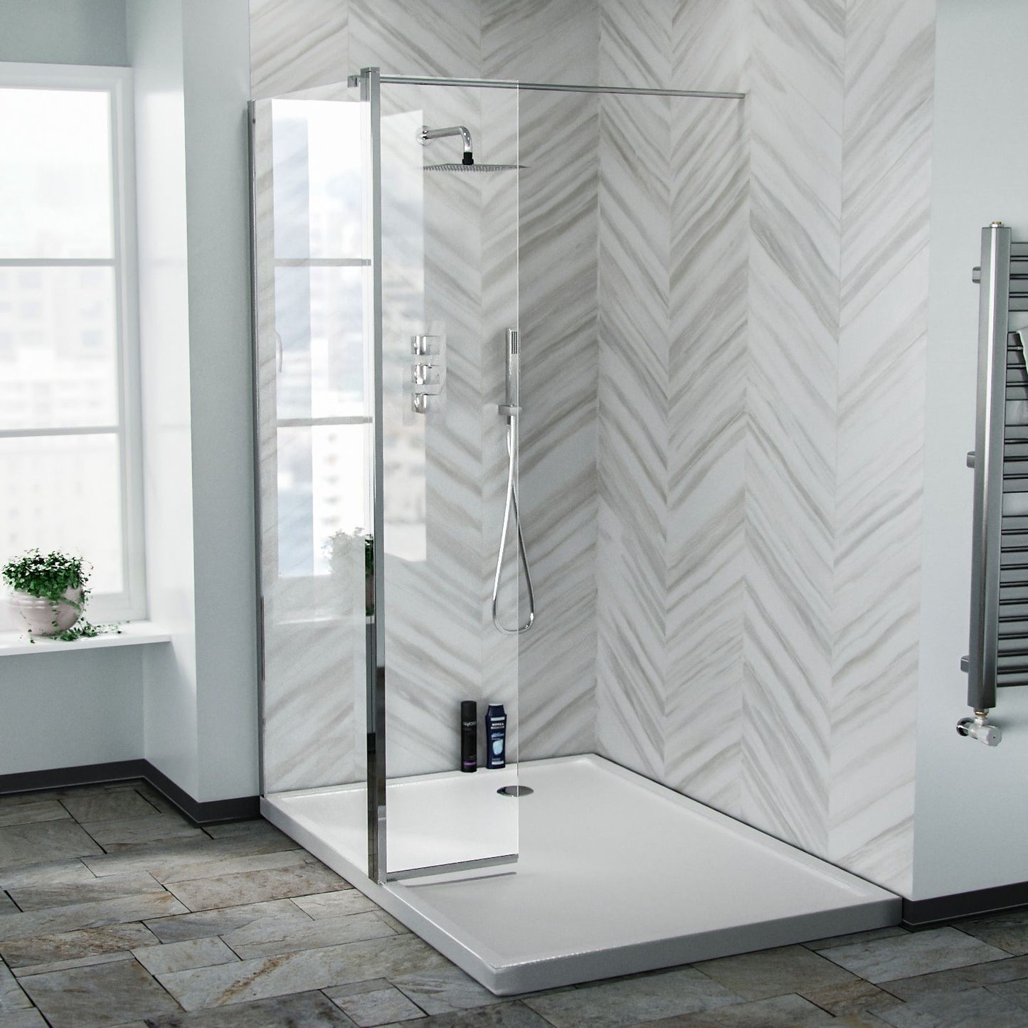 MARINA 8 Wet Room 8mm Clear Glass Chrome