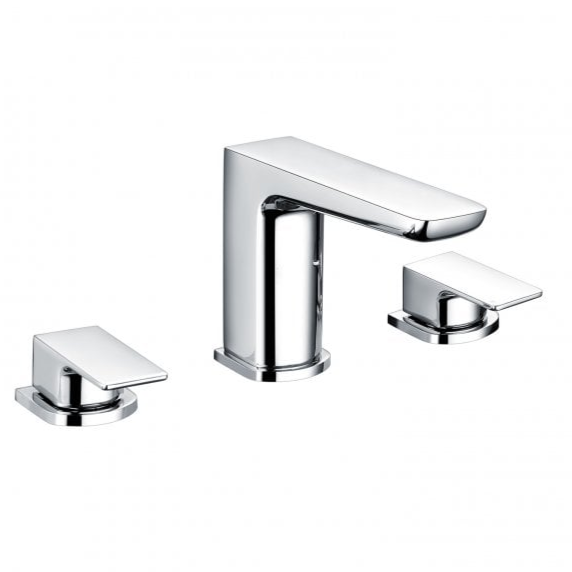 Prestige 3-Hole Deck Mounted Bath Mixer Tap – Modern Chrome Finish, Without Hand Shower