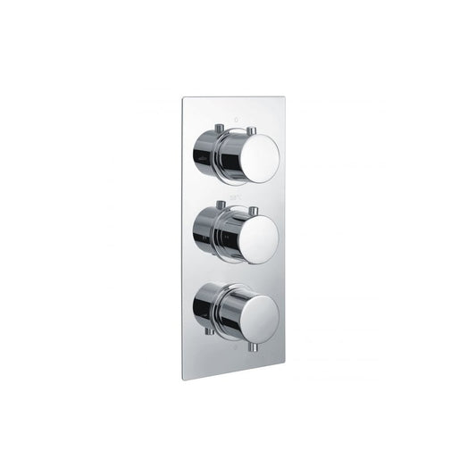 Round 2 Outlet 3 Handle Thermostatic Concealed Shower Valve