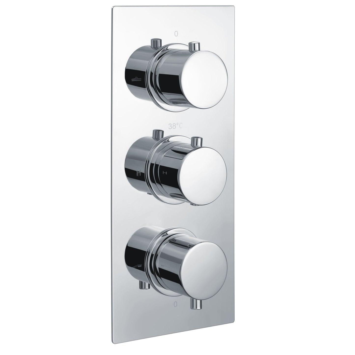 Round Triple Outlet, 3 Handle Thermostatic Concealed Shower Valve