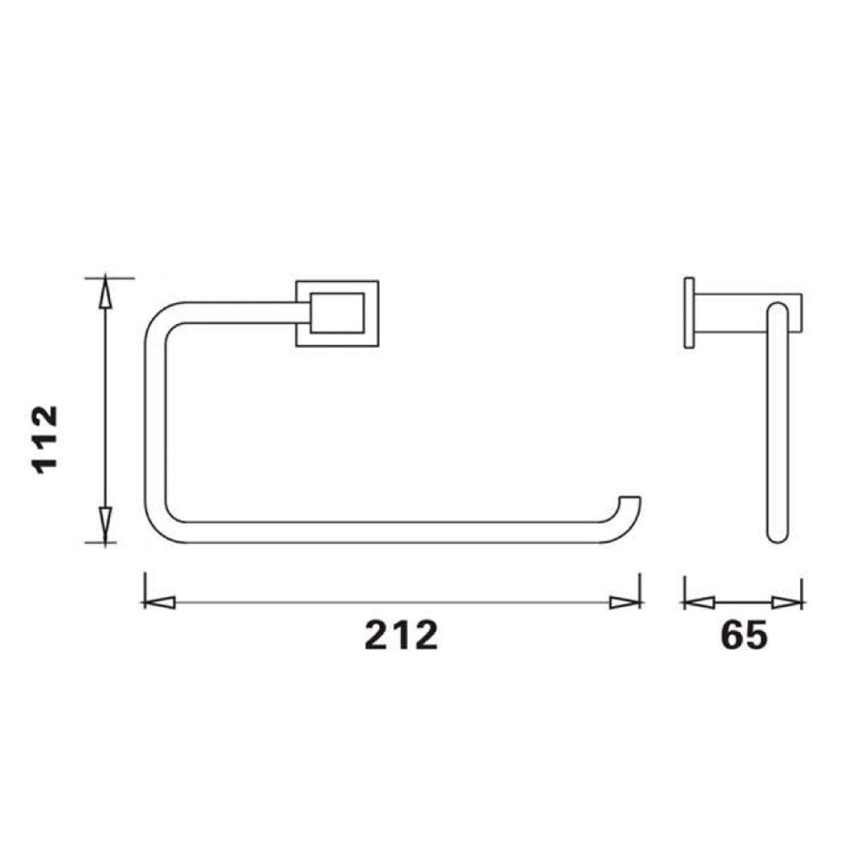 Moda Towel Ring – Matte Black Wall Mounted Bathroom Towel Holder