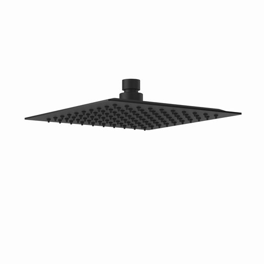 Square Ultra Slim Rainfall Shower Head 200mm Matt Black