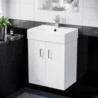 DEVON 450 Wall Hung Ceramic Vanity Basin White - 450w x 585h x 310d