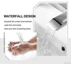Basin Taps Waterfall with Pop up Waste Square Bathroom Sink Mixer Taps Chrome UK